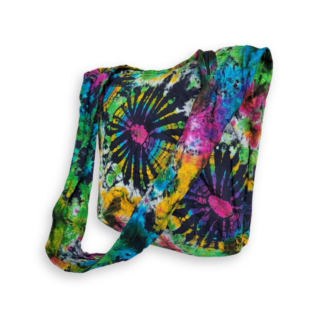 Tie dye shoulder outlet sling bags