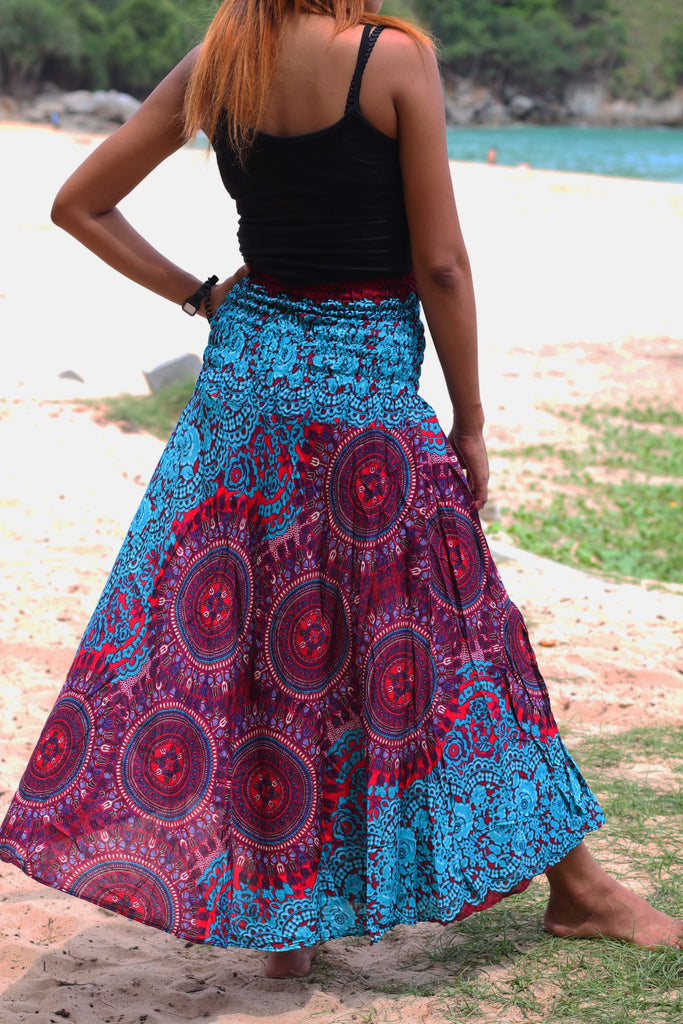 Floral maxi festival skirt best sale