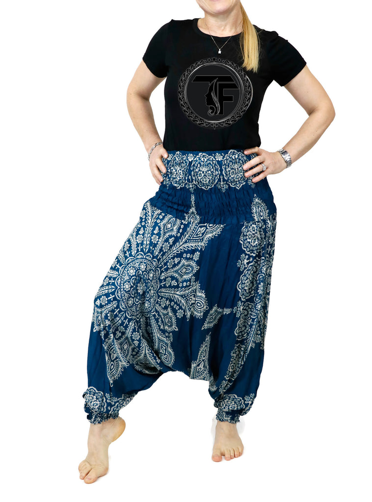 Harem Pants Mandala Floral Jumpsuits Rompers Baggy Yoga Pants Drop Crotch