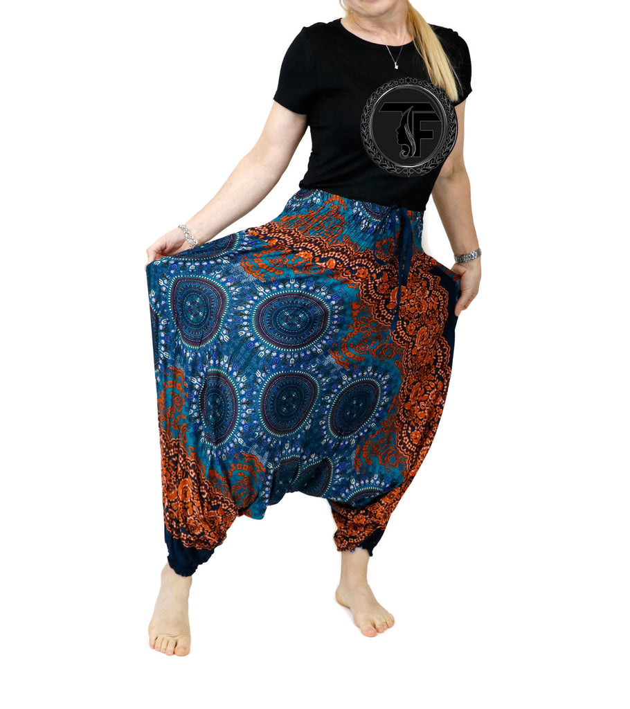 Harem Pants Mandala Baggy Yoga Pants Drop Crotch Bohemian Gypsy Comfy Loungewear Jumpsuits Rompers Festival