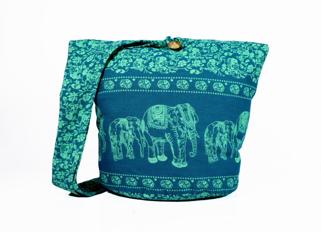 Elephant Hobo purses tote Shoulder Crossbody Bag Hippie Cotton Sling Bags