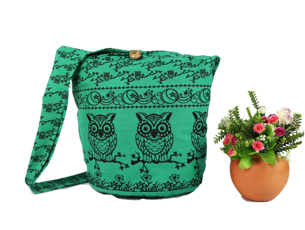 Owl Boho Hobo Shoulder bag Tote bag Vintage Travel Shoulder bag Bohemian Messenger bag purse Cross body Bag